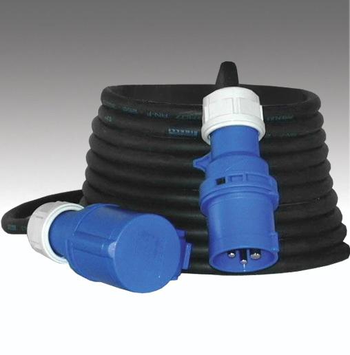 CEE 16 A 250V verkengkabel met aangemonteerde contactstoppen